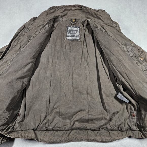 Buckle Black Label Military Jacket Mens Large Heavy Utility Brown Canvas FLAW - Picture 11 of 16